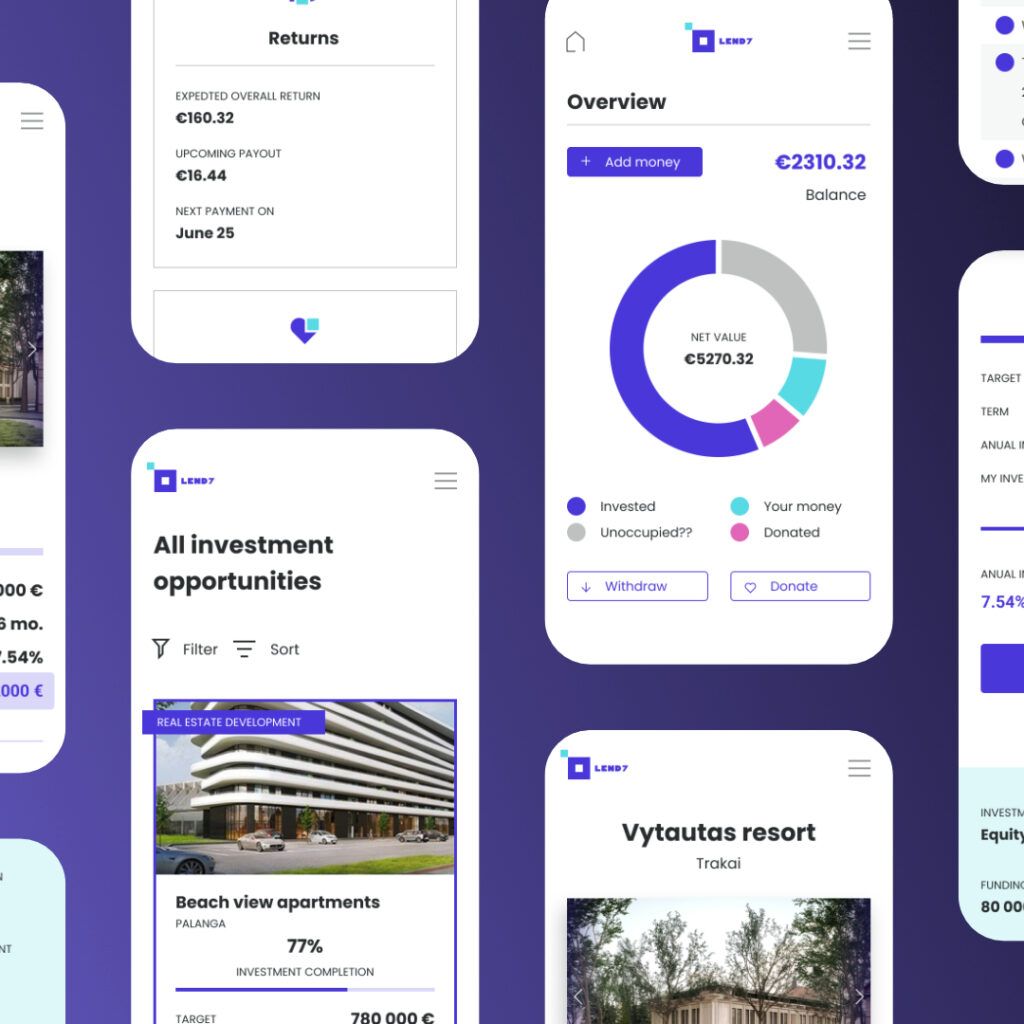 Lend7 mobile design conceptual mockup